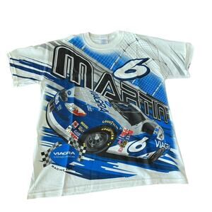 Vintage Mark Martin #6 NASCAR All Over Print T Shirt NOS Racing AOP Roush